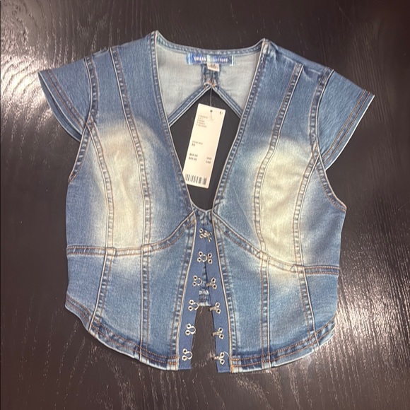 Urban Outfitters Tops - Urban Outfitters - New Joelle Denim Hook & Eye Corset Top